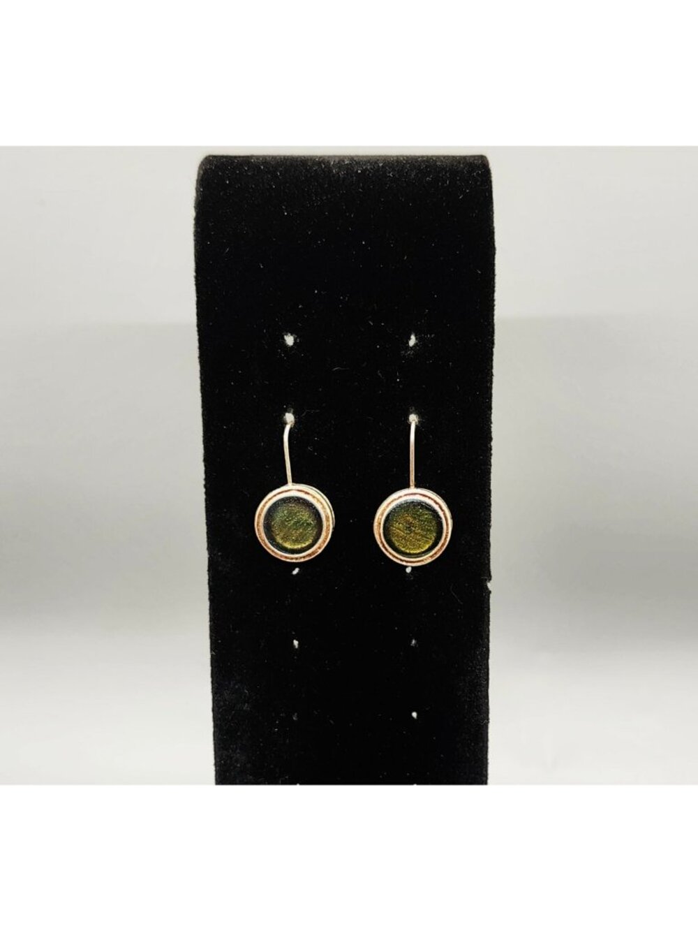 Kenneth Cole Round Green Gold Tone Dangle Earrings 3.5cm Fashion Jewelry